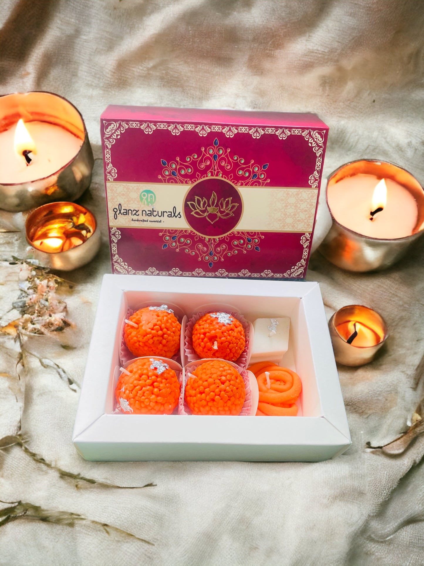 Diwali Laddu Candles (made with soy wax )