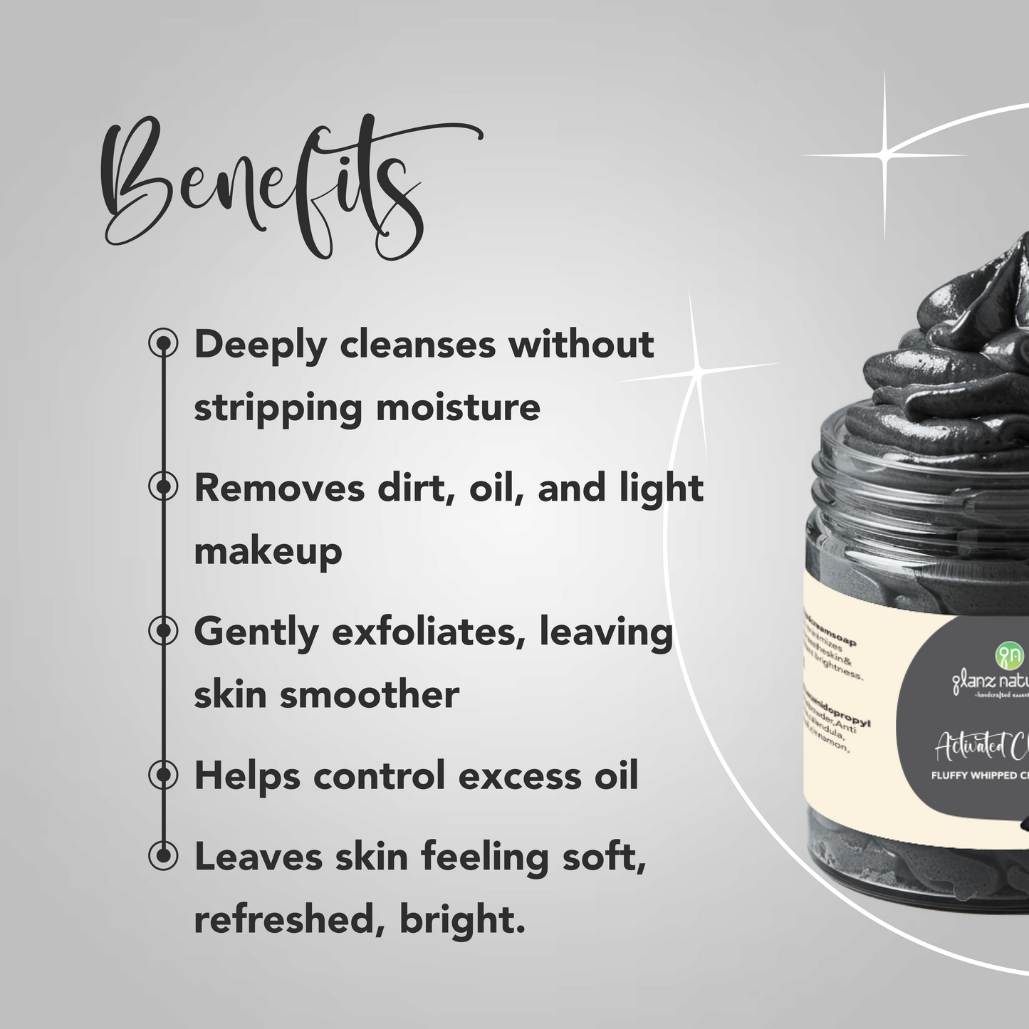 Charcoal Fluffy Whipped Cream Soap |50 gm
