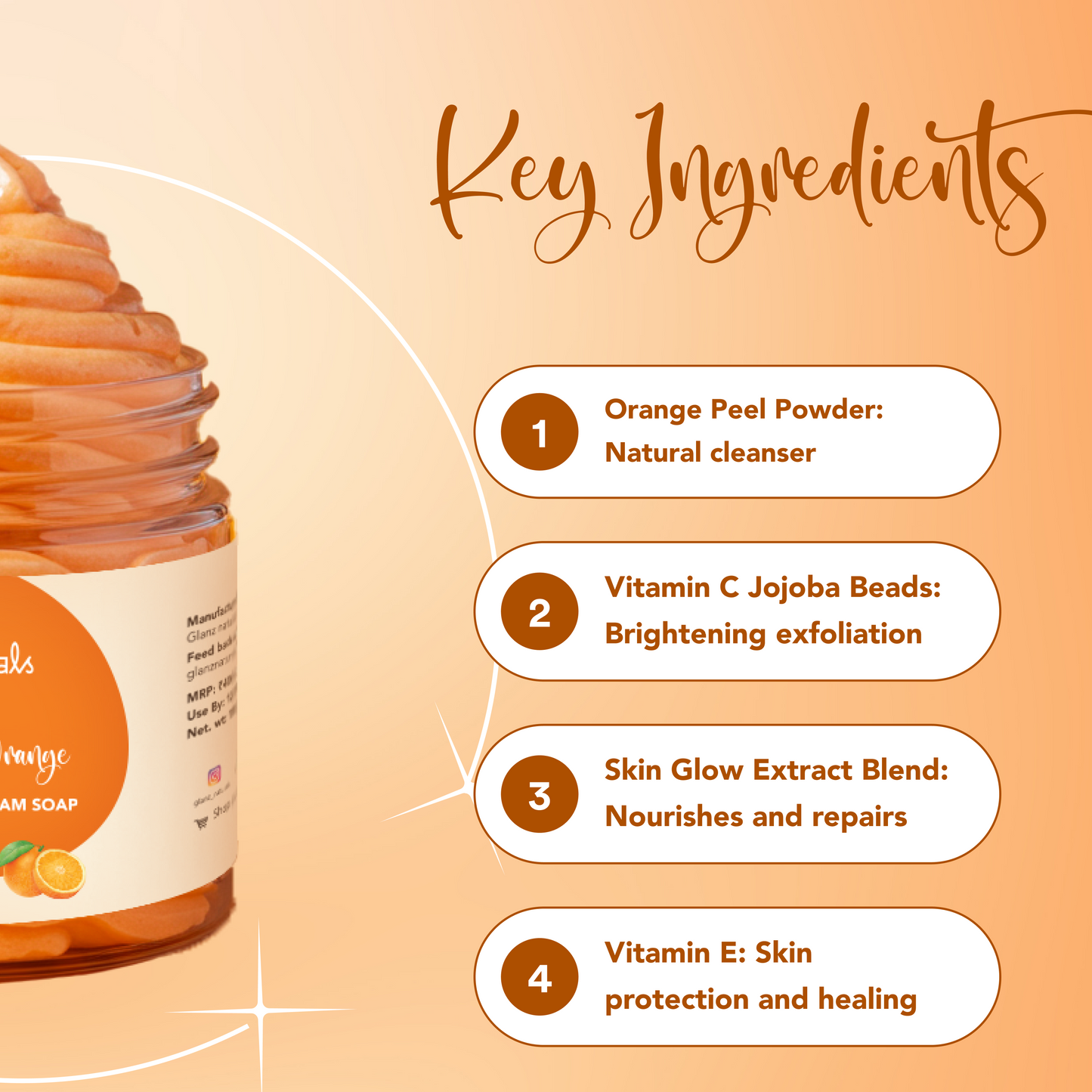 Orange Fluffy Whipped Cream Soap |50 gm
